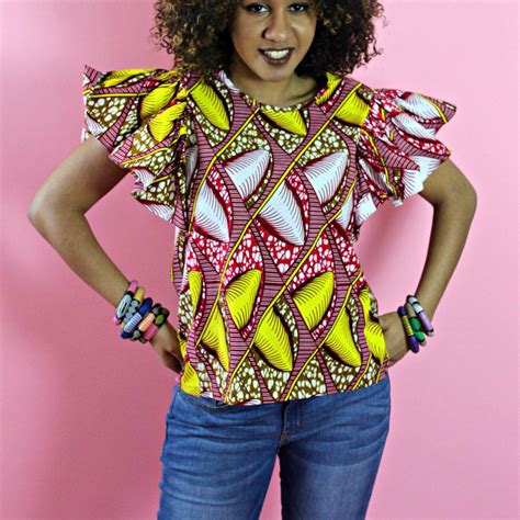 African Print Buttefly Blouse African Print Tops African Inspired Fashion African Clothing