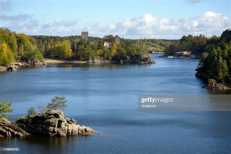 Castle Ruin Lichtenfels And Ottenstein Reservoir High Res Stock Photo