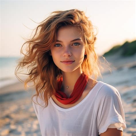 Premium Ai Image Very Beautiful European Girl Of 19 Years Old Posing