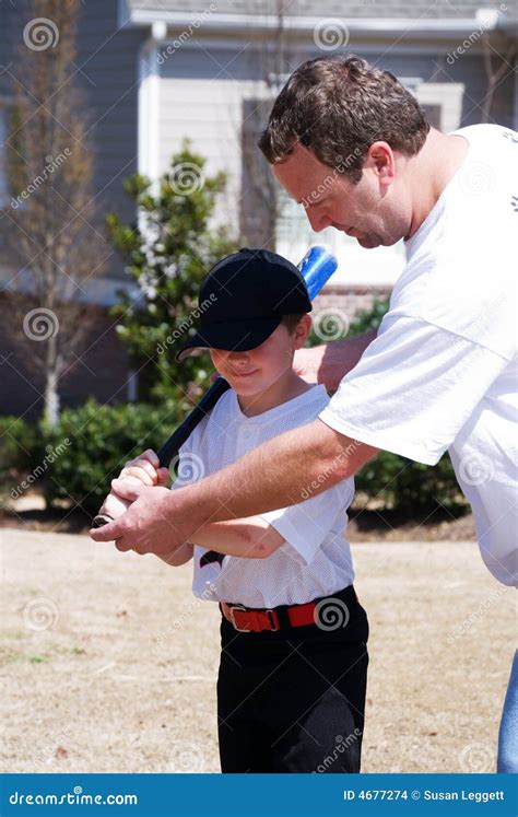 Father And Sonbaseball Lesson Stock Photo Image Of Coach Baseball