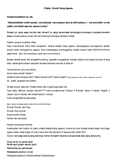 Teks Pidato Anak Tentang Sholat - Kumpulan Contoh Teks Pidato