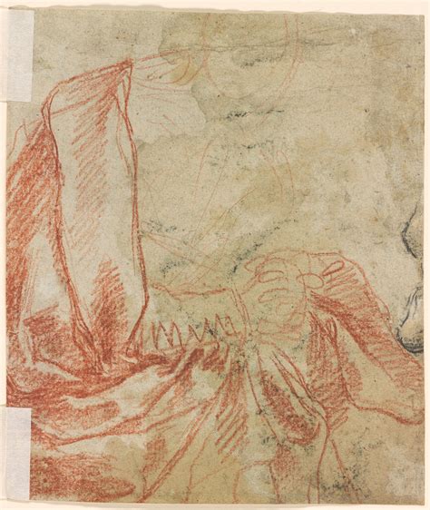Attributed To Giacomo Cavedone Study Of Clasped Hands