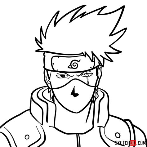 How To Draw The Face Of Kakashi Hatake Naruto Sketchok Easy Drawing Guides