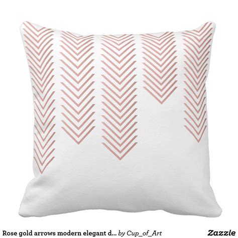 Rose Gold Arrows Modern Elegant Design Throw Pillow