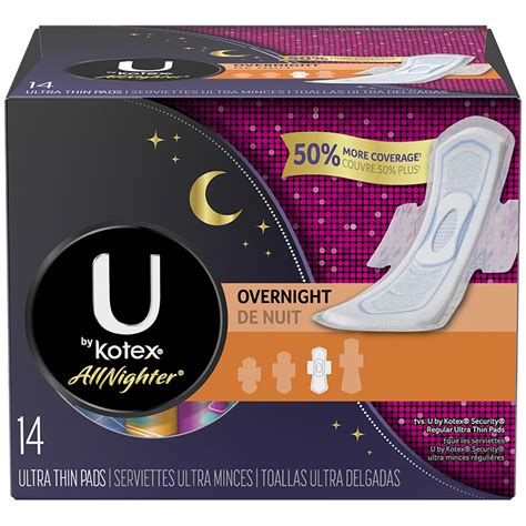 U By Kotex Clear Wear Pads Overnight 14s London Drugs