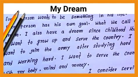 Write Simple Easy Paragraph On My Dream My Dream Essay Short