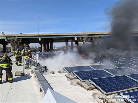 Solar Panel Fire On Roof Of Commercial Building In Ridgefield Park