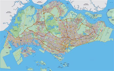 Large Singapore Road Map Singapore Asia Mapsland Maps Of The World
