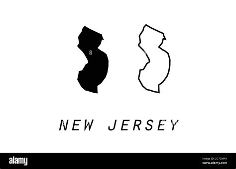 New Jersey Map Outline State Vector Illustration Stock Vector Image