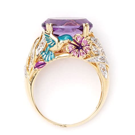 Amethyst And Topaz Hummingbird Diamond Ring New York Jewelers Chicago