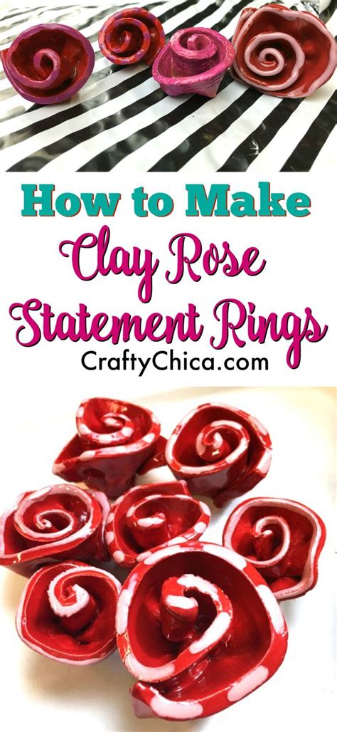 Polymer Clay Rose Rings Christmas Crafts To Sell