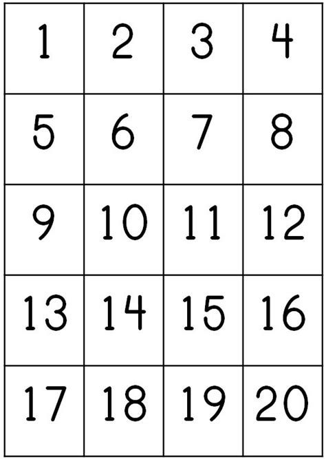 Printable Numbers Numbers Preschool