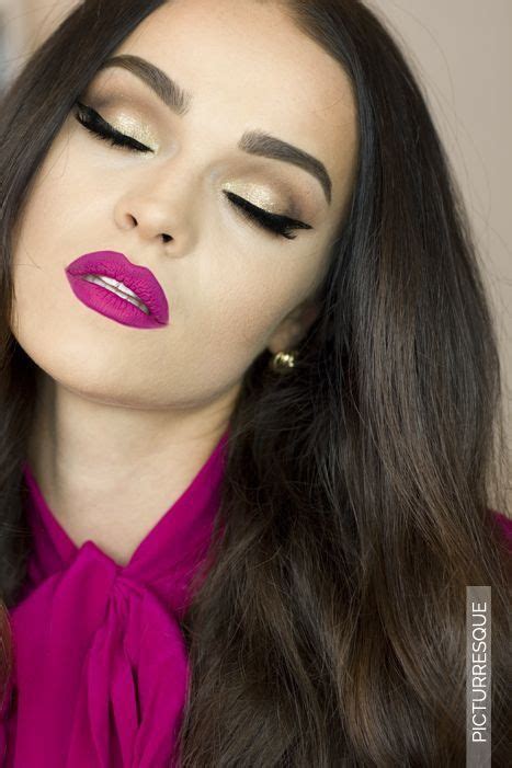 Pin By Stacy💋 ️💋bianca Blacy On Makeup Looks I Like Fuchsia Lipstick Makeup Looks Tutorial