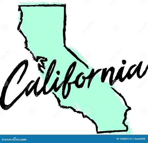 Hand Drawn California State Design Stock Vector Illustration Of State