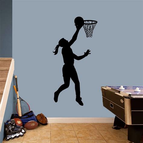 Basketball Girl Layup Wall Decal Wall Stickers Sports Wall Decals