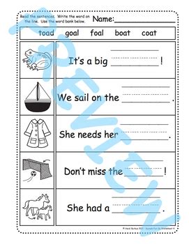 Long o vowel team words. -Oa Worksheets, Heidi Songs Sounds Fun Phonics by ...