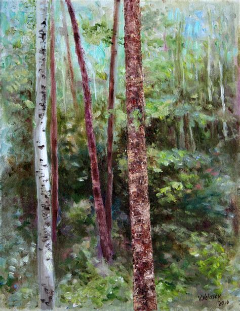 Forest Sketch Oil Painting By Vladimir Volosov