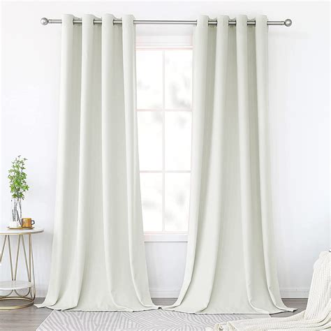 Keqiaosuocai Cream White Blackout Curtains 108 Inches Long