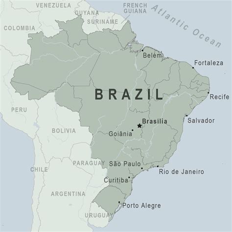 Brazil Political Map Capital Brasilia Black And White Stock Photos My