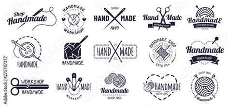 Handmade Badges Hipster Craft Badge Vintage Workshop Labels And