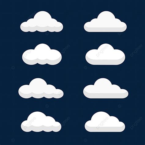 Simple Cloud Clipart Transparent Png Hd Simple Clouds Vector Set
