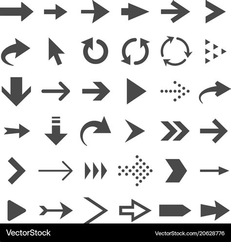 Arrow Web Icons Isolated Cursor Arrows Download Vector Image