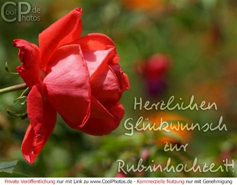 Glückwünsche karte mit text rubinhochzeit und bibelwort: CoolPhotos.de - Grußkarten - Herzlichen Glückwunsch zur Rubinhochzeit!