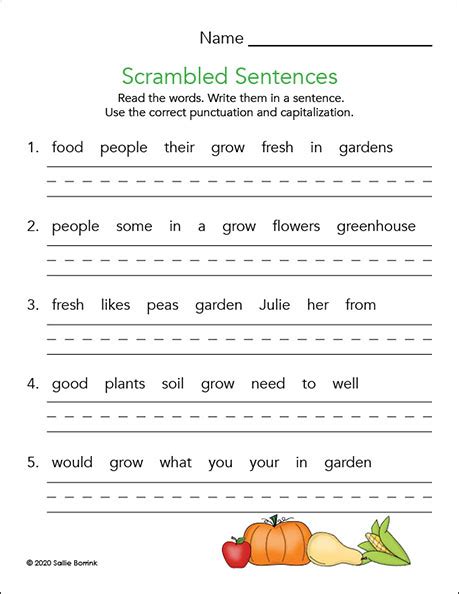 Scrambled Sentences Worksheet Worksheets For Kindergarten