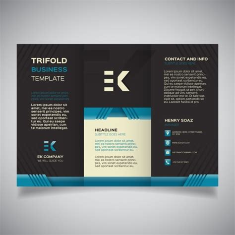 Free Vector Black And Blue Corporate Brochure