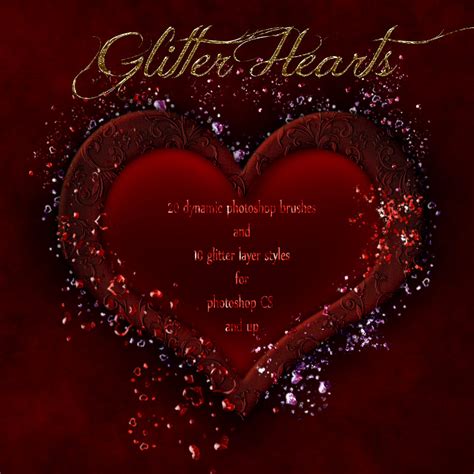 Glitter Hearts 2d Graphics Antje
