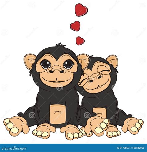 Boy Monkey Love Monkey Girl Stock Illustration Illustration Of Humor