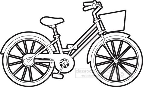 Transportation Outline Clipart Two Wheeled Kids Bicycle Printable Black