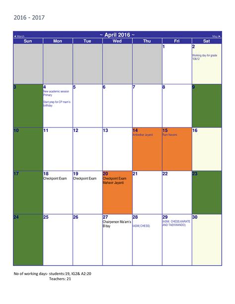 Academic Calendar Template Hq Printable Documents