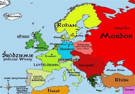 Europemiddle Earth Lo Hobbit Terra Di Mezzo Mappa