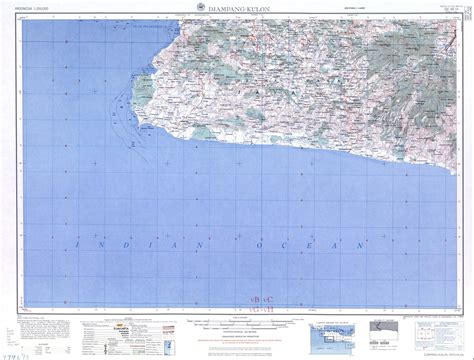 Takjub Indonesia Peta Topografi Jampang Kulon Skala 250k