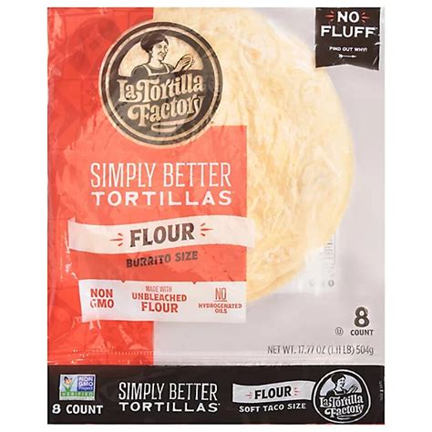 La Tortilla Factory Tortillas Flour Burrito Size Bag 8 Count 1777 Oz