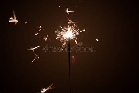 Sparkler Firework Lights Glowing In The Dark Stock Photo Image Of
