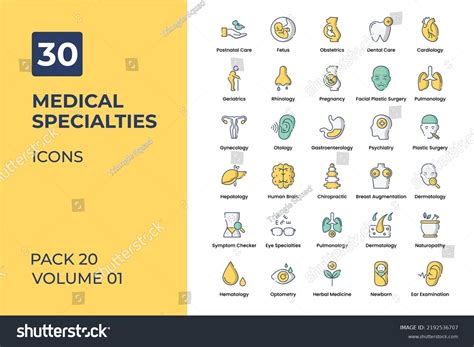 Medical Specialties Icons Collection Set Contains Stock Vector Royalty