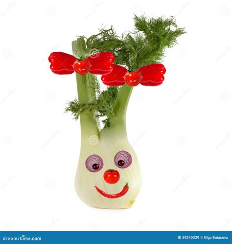 Funny Face Made Of Vegetables And Fruits Stock Image Image Of Cooking