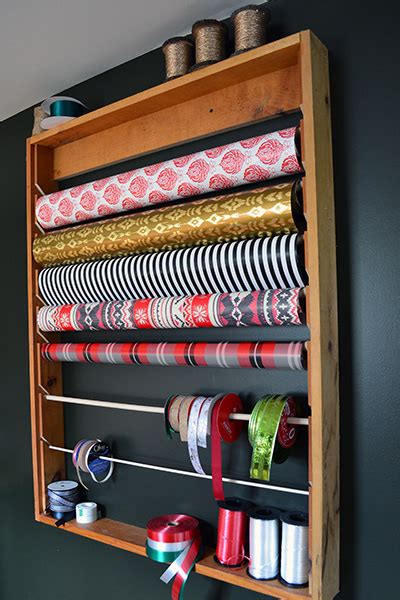 Wrapping Paper Storage Rack Diy From Scrap Wood Angies Roost