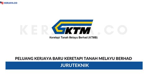 Keretapi tanah melayu berhad ktm jawi or malayan railways limited is the main rail operator in peninsular malaysia the railway s. Jawatan Kosong Terkini Keretapi Tanah Melayu Berhad ( KTMB ...
