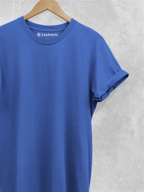Kapdewala Plain Royal Blue Mens T Shirt Kapdewala