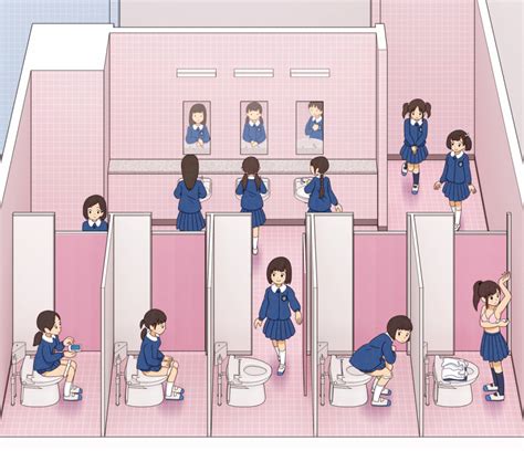 Kiyo Kyokyo1220 6 Girls Bathroom Brown Hair Cellphone From Above Have To Pee Indoors