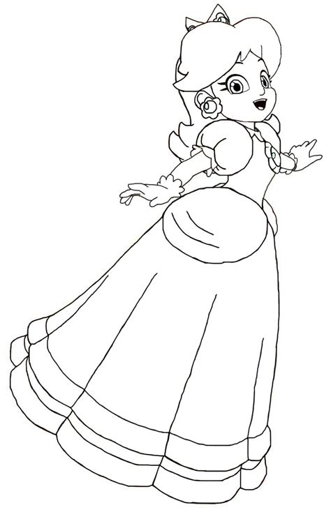 Princess peach clipart coloring page pencil and in color. Princess Peach Daisy And Rosalina Coloring Pages at GetColorings.com | Free printable colorings ...