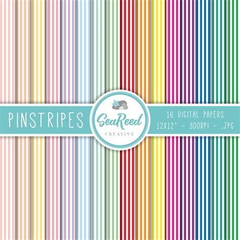 Candy Stripe Digital Paper Pinstripe Digital Paper Etsy