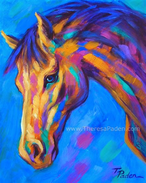 Abstract Horses Colorful Expressionistic Horse Painting