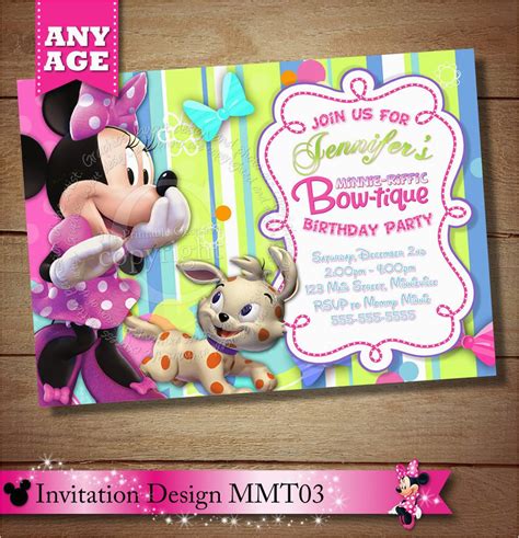 Minnie Mouse Bowtique Birthday Invitations Birthdaybuzz