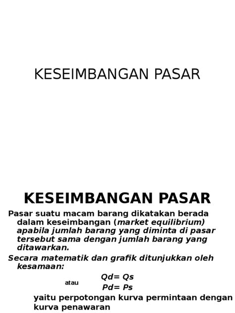 Check spelling or type a new query. Contoh Soal Keseimbangan Pasar Dua Macam Produk - Berbagi ...