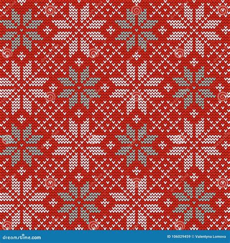 Seamless Christmas Nordic Knitting Vector Pattern With Selburose And