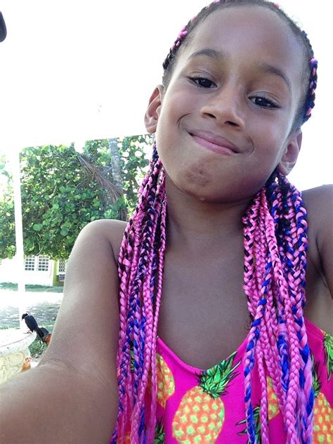 It provides a very different look. Pink and blue mixed box braids. Perfect for little girls | Kids braiding hairstyles | Pinterest ...